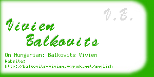 vivien balkovits business card